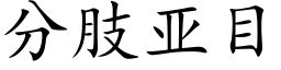 分肢亞目 (楷體矢量字庫)