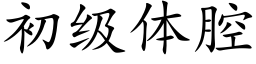 初级体腔 (楷体矢量字库)