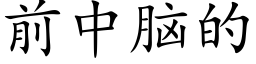 前中腦的 (楷體矢量字庫)