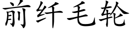 前纤毛轮 (楷体矢量字库)