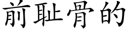 前恥骨的 (楷體矢量字庫)