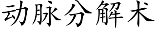 動脈分解術 (楷體矢量字庫)