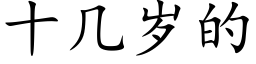 十幾歲的 (楷體矢量字庫)