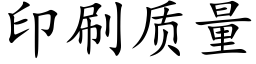 印刷质量 (楷体矢量字库)