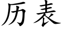 曆表 (楷體矢量字庫)