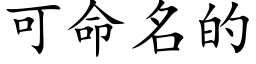 可命名的 (楷體矢量字庫)