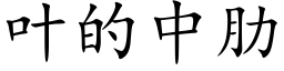 叶的中肋 (楷体矢量字库)