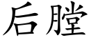 後膛 (楷體矢量字庫)