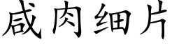 咸肉细片 (楷体矢量字库)