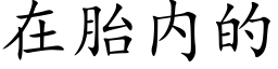 在胎内的 (楷体矢量字库)