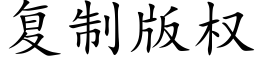 複制版權 (楷體矢量字庫)