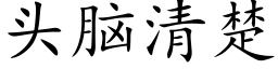 頭腦清楚 (楷體矢量字庫)