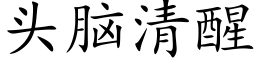 頭腦清醒 (楷體矢量字庫)