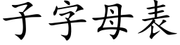 子字母表 (楷体矢量字库)