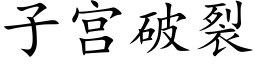 子宫破裂 (楷体矢量字库)