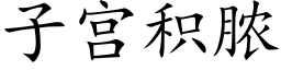 子宫积脓 (楷体矢量字库)