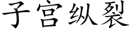 子宫纵裂 (楷体矢量字库)