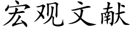 宏觀文獻 (楷體矢量字庫)