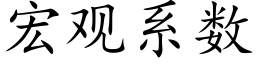 宏观系数 (楷体矢量字库)