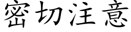 密切注意 (楷体矢量字库)