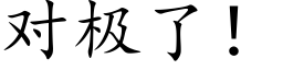 对极了！ (楷体矢量字库)