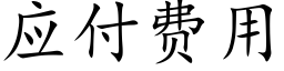 应付费用 (楷体矢量字库)