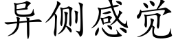 異側感覺 (楷體矢量字庫)