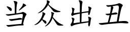 当众出丑 (楷体矢量字库)