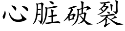 心脏破裂 (楷体矢量字库)