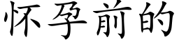 怀孕前的 (楷体矢量字库)