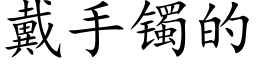 戴手镯的 (楷体矢量字库)