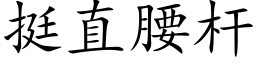 挺直腰杆 (楷体矢量字库)