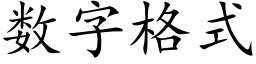 数字格式 (楷体矢量字库)