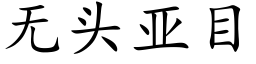 无头亚目 (楷体矢量字库)