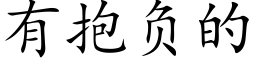 有抱負的 (楷體矢量字庫)