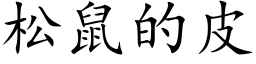 松鼠的皮 (楷体矢量字库)