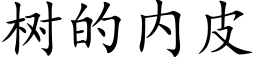 樹的内皮 (楷體矢量字庫)