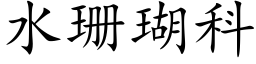 水珊瑚科 (楷体矢量字库)