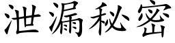 泄漏秘密 (楷体矢量字库)