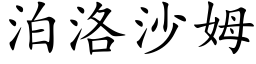 泊洛沙姆 (楷体矢量字库)