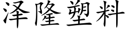 泽隆塑料 (楷体矢量字库)