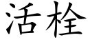 活栓 (楷体矢量字库)