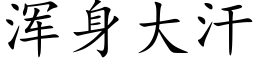 渾身大汗 (楷體矢量字庫)