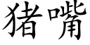 猪嘴 (楷体矢量字库)