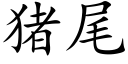豬尾 (楷體矢量字庫)