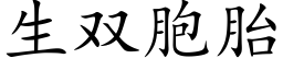 生双胞胎 (楷体矢量字库)