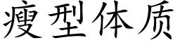 瘦型体质 (楷体矢量字库)