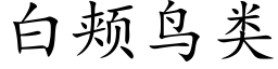 白颊鸟类 (楷体矢量字库)