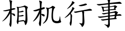 相机行事 (楷体矢量字库)