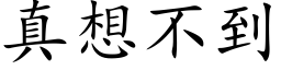 真想不到 (楷体矢量字库)